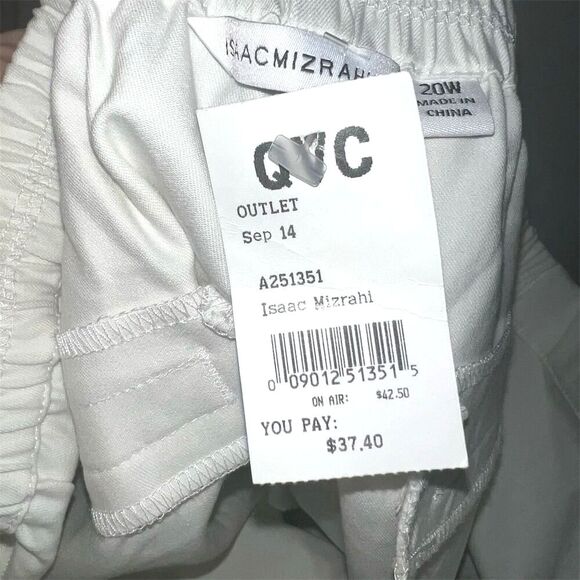 Isaac Mizrahi Women's Plus Size 20 Ivory Dress Pants Straight Leg - Picture 4 of 6